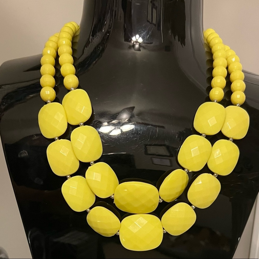 Bright Yellow Beaded Necklace
